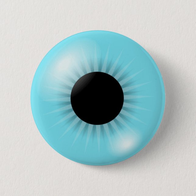 Macaron Rond 5 Cm Grand globe oculaire bleu (Devant)