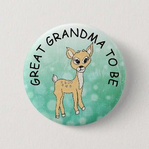 Macaron Rond 5 Cm Grand grand-mère à être, Baby shower bouton Fawn