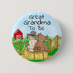 Macaron Rond 5 Cm Grand grand-mère à être le Baby shower du garçon  