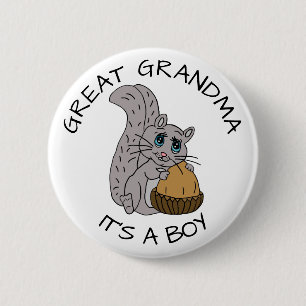 Macaron Rond 5 Cm Grand grand-mère d'être le Baby shower Racoon