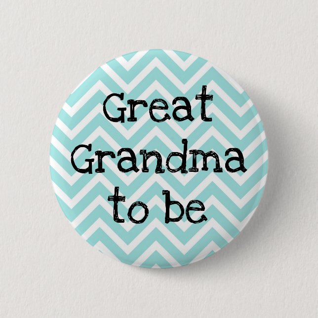 Macaron Rond 5 Cm Grand grand-mère d'être turquoise Baby shower Chev (Devant)