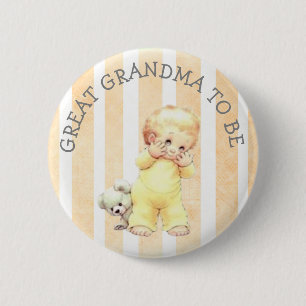 Macaron Rond 5 Cm Grand grand-mère d'être Vintage bébé garçon bouton