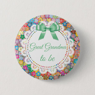 Macaron Rond 5 Cm Grand grand-mère pour être floral Baby shower bout
