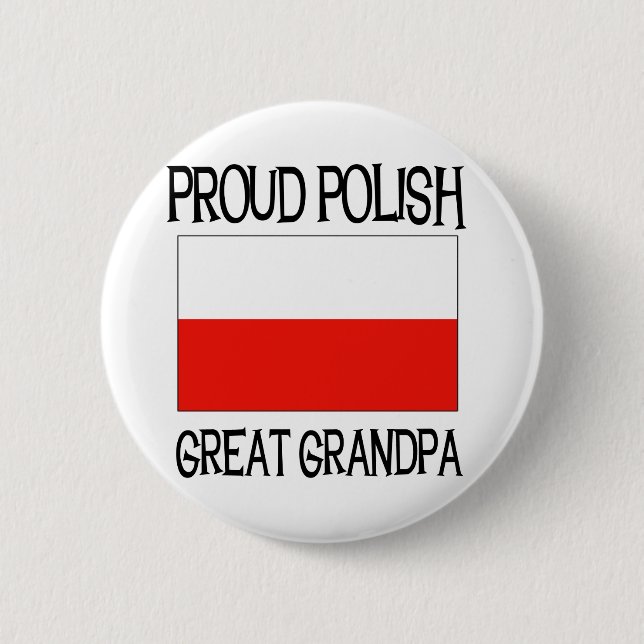 Macaron Rond 5 Cm Grand grand-papa polonais fier (Devant)