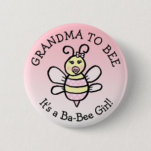 Macaron Rond 5 Cm Grand-maman à être baby shower orienté d'abeille