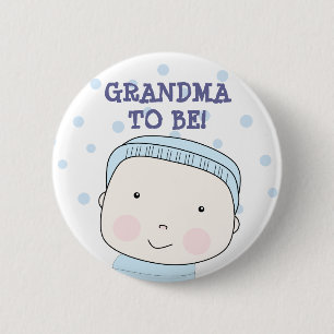 Macaron Rond 5 Cm Grand-maman à être ! Bouton de bébé