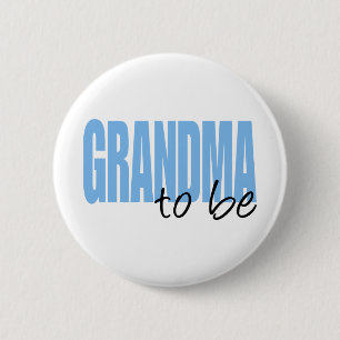 Macaron Rond 5 Cm Grand-maman à être (police bleue de bloc)