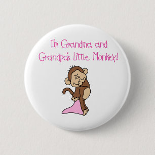 Macaron Rond 5 Cm Grand-maman et singe roses de grand-papas