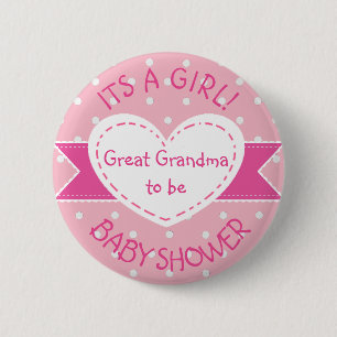 Macaron Rond 5 Cm Grand-maman rose de point de polka grande à être
