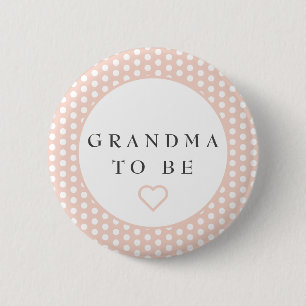 Macaron Rond 5 Cm Grand-mère à être baby shower bouton avec pois