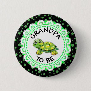 Macaron Rond 5 Cm Grand-mère à être Baby shower Bouton Tortue thème