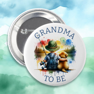 Macaron Rond 5 Cm Grand-mère à être le Baby shower de pêche du garço