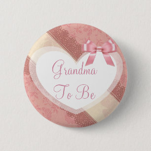 Macaron Rond 5 Cm Grand-mère à être rose corail Pêcher Baby shower B