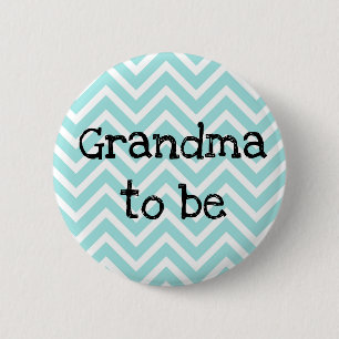Macaron Rond 5 Cm Grand-mère à être turquoise Baby shower Chevron