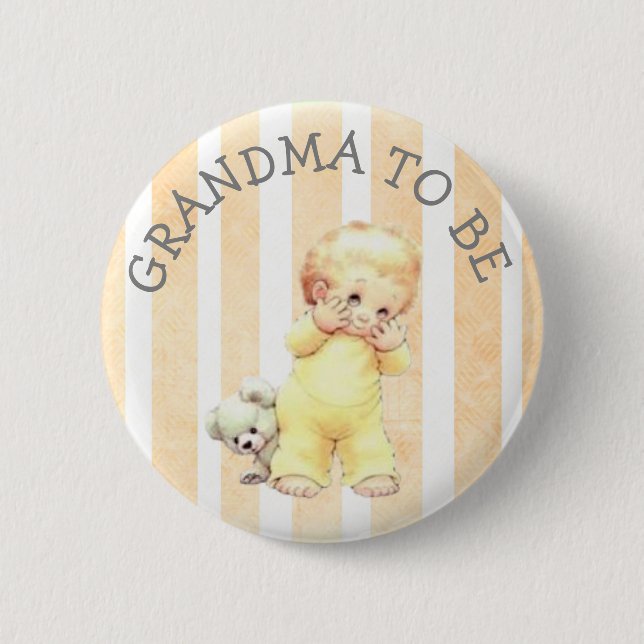 Macaron Rond 5 Cm Grand-mère à être Vintage Baby Boy Graphics Bouton (Devant)