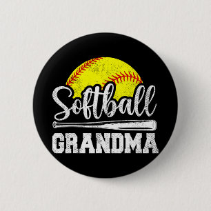 Macaron Rond 5 Cm Grand-mère de joueuse de softball Jour Mère #39 ;