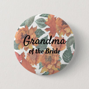 Macaron Rond 5 Cm Grand-mère de la mariée Bouton Mariage d'automne