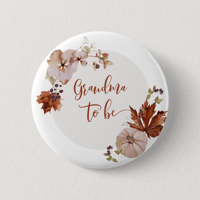Macaron Rond 5 Cm Grand-mère de l'automne rustique à être Bouton (Devant)