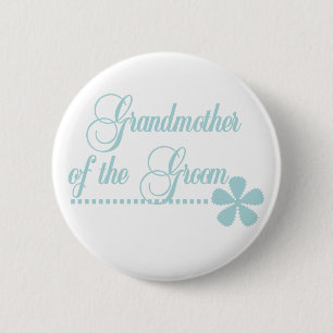Macaron Rond 5 Cm Grand-mère de l'élégance de Teal de marié