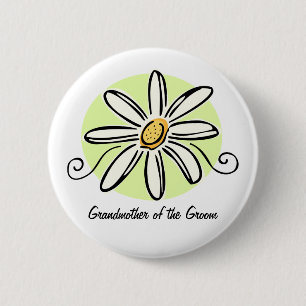 Macaron Rond 5 Cm Grand-mère de tournesol de bouton rond de marié