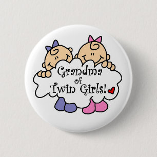 Macaron Rond 5 Cm Grand-mère de Twin Girls Tshirts et cadeaux