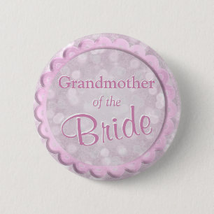 Macaron Rond 5 Cm Grand-mère des confettis de rose de jeune mariée