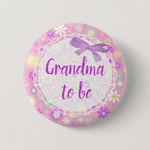 Macaron Rond 5 Cm Grand-mère doit être le Baby shower floral
