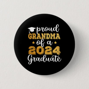 Macaron Rond 5 Cm Grand-Mère D'Un Diplômé De 2024 Cl De 2024 Graduat