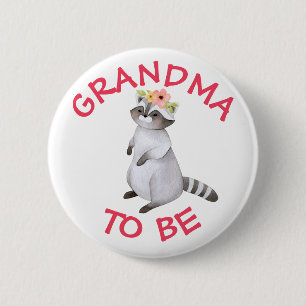 Macaron Rond 5 Cm Grand-mère pour être Bois Animaux Baby shower Bout