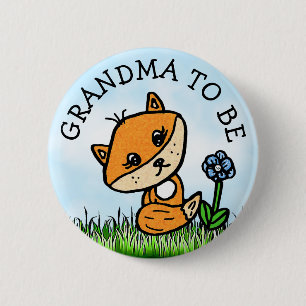 Macaron Rond 5 Cm Grand-mère pour être le Baby shower Little Fox