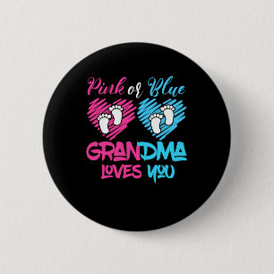 Macaron Rond 5 Cm Grand-Mère Rose Ou Bleu Vous Aime Genre Bébé R