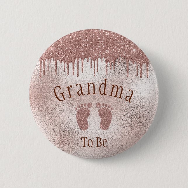 Macaron Rond 5 Cm Grand-mère To Be Baby Shower Pink Girl (Devant)