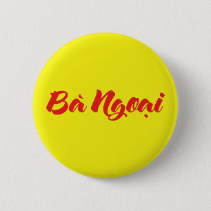 Macaron Rond 5 Cm Grand-mère vietnamienne (maternelle) - Bà Ngotchi
