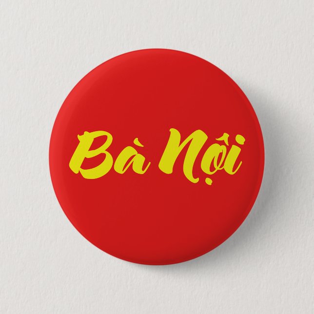 Macaron Rond 5 Cm Grand-mère vietnamienne (paternelle) - Bà Noi (Devant)