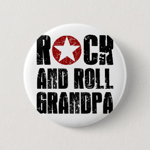 Macaron Rond 5 Cm Grand-papa de rock