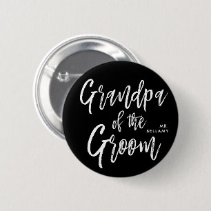 Macaron Rond 5 Cm Grand-papa du jour du mariage de manuscrit du