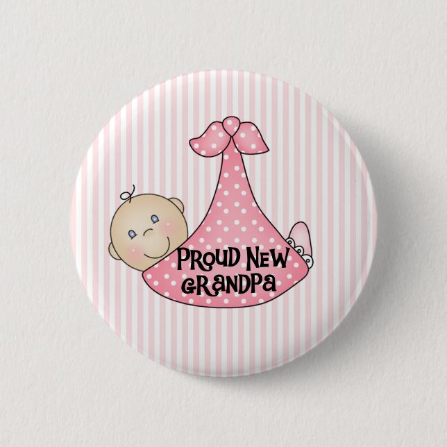 Macaron Rond 5 Cm Grand-papa fier de bébé (Devant)