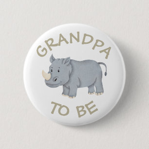 Macaron Rond 5 Cm Grand-père à être Baby shower Button Wild One Zoo