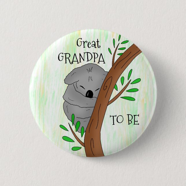 Macaron Rond 5 Cm Grand-Père À Être | Baby shower Koala (Devant)