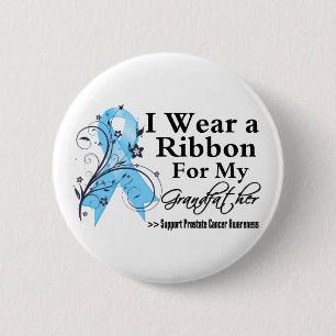 Macaron Rond 5 Cm Grand-père Cancer de la prostate Ruban