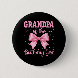 Macaron Rond 5 Cm Grand-père de la fille d'anniversaire Coquette Bow