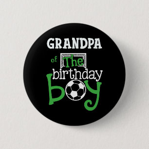 Macaron Rond 5 Cm Grand-père du garçon d'anniversaire Joueur de foot