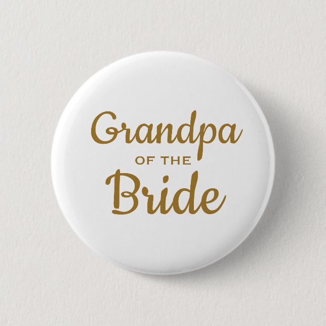Macaron Rond 5 Cm Grand-père du Mariage de mariée bouton personnalis (Devant)