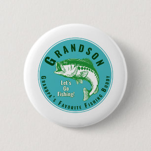 Macaron Rond 5 Cm Grand-père's Favori Fishing Buddy