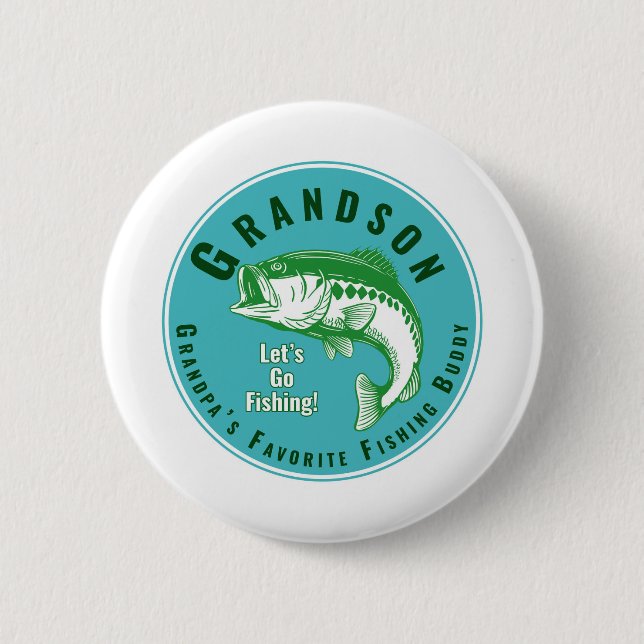 Macaron Rond 5 Cm Grand-père's Favori Fishing Buddy (Devant)