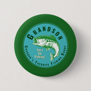 Macaron Rond 5 Cm Grand-père's Favori Fishing Buddy