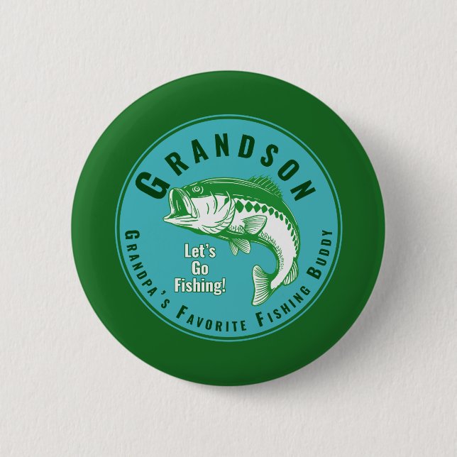 Macaron Rond 5 Cm Grand-père's Favori Fishing Buddy (Devant)