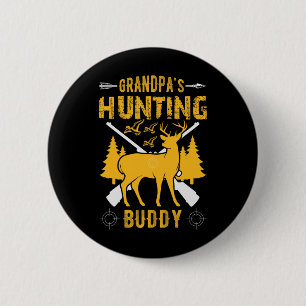 Macaron Rond 5 Cm Grand-père's Hunting Buddy Grandson Hunting Buddie