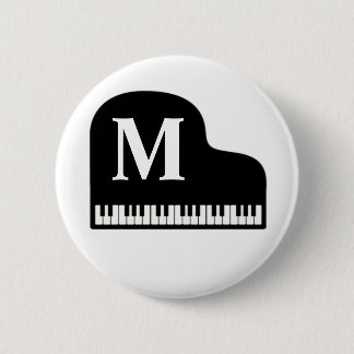 Macaron Rond 5 Cm Grand Piano Monogram Pianiste Personnaliser