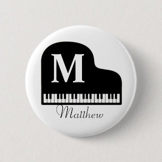 Macaron Rond 5 Cm Grand Piano Monogram Pianiste Personnaliser